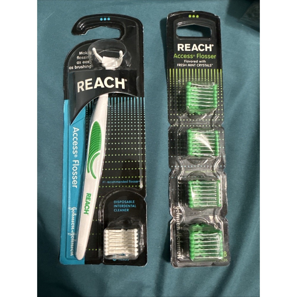 Reach Access Flossed 8 Heads Green And 28 Fresh Mint Crystal Heads